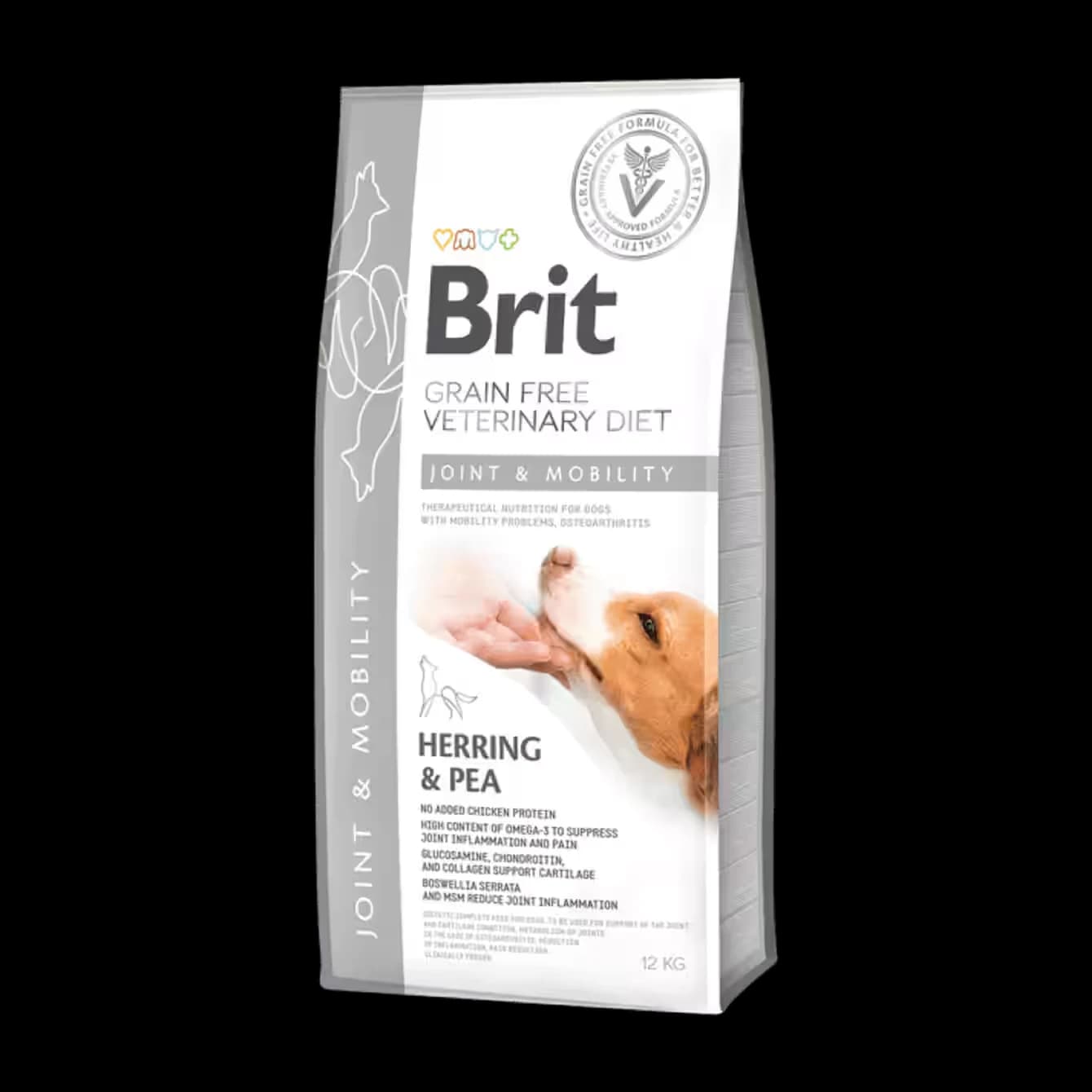 Brit GF Veterinary Diets Dog Joint & Mobility Լիարժեք դիետիկ կեր ձկով և ոլոռով՝ շների մոտ օստեոարթրոզի դեպքում հոդերի նյութափոխանակությանն աջակցելու համար։