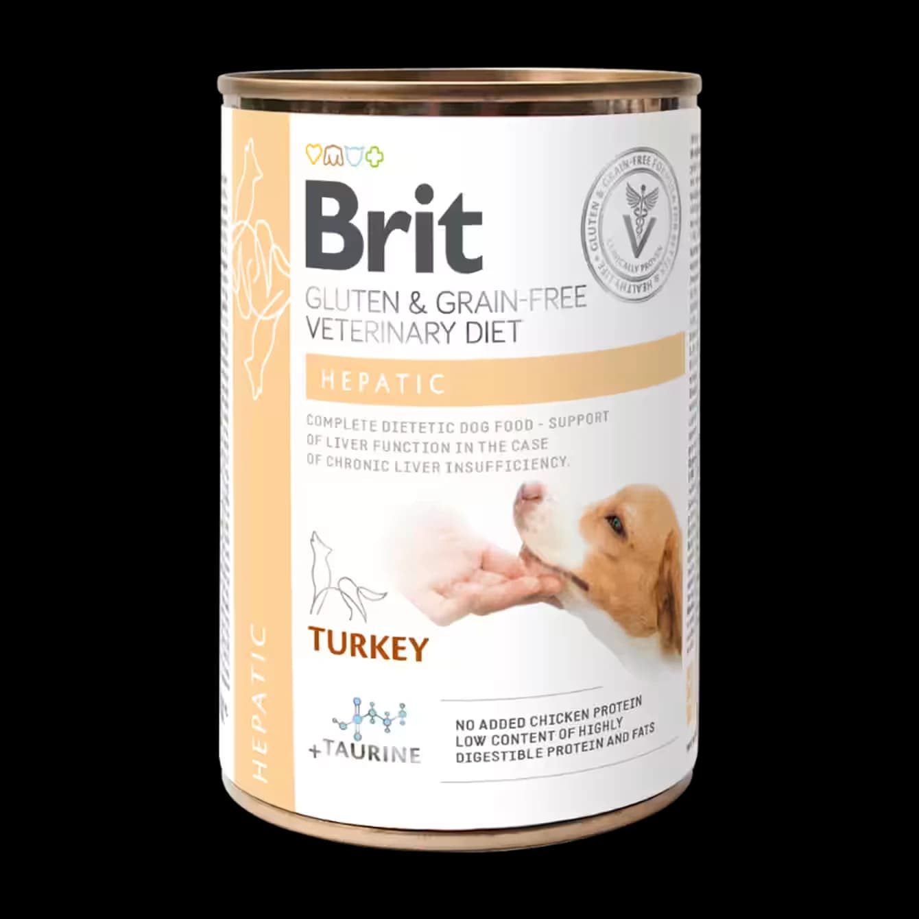 Brit GF Veterinary Diets Dog Can Hepatic Complete dietetic food with turkey for dogs with chronic liver insufficiency to support liver function