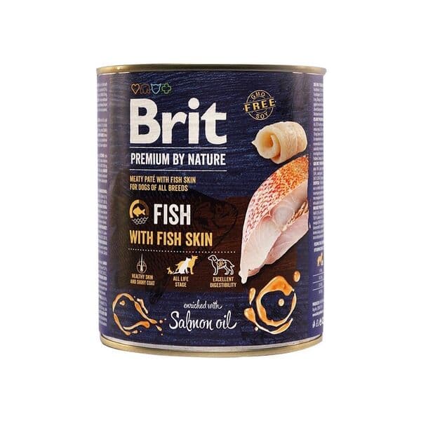 Brit Premium by Nature պաշտետ չափահաս շների համար՝ ձկով և ձկան մաշկով