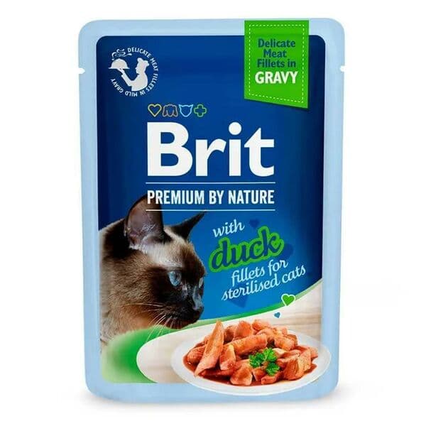 Brit Premium by Nature թաց կեր ստերջացված կատուների համար՝ բադի ֆիլե սոուսի մեջ