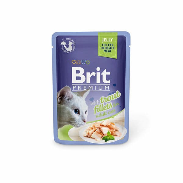 Brit Premium by Nature թաց կեր չափահաս կատուների համար՝ ֆիլե կարմրախայտով ժելեի մեջ