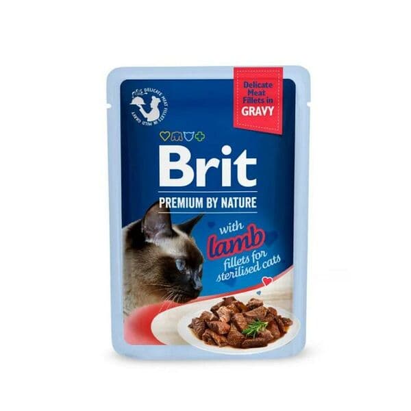 Brit Premium by Nature թաց կեր ստերջացված կատուների համար՝ գառի ֆիլե սոուսի մեջ