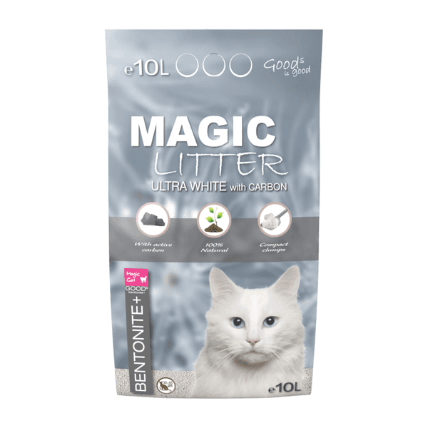 Բենտոնիտե լցանյութ Magic Litter Ultra White՝ ակտիվացված ածուխով