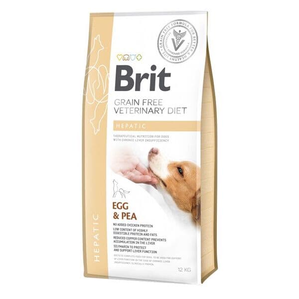 Brit Veterinary Diet Hepatic — բուժիչ չոր կեր շների համար՝ լյարդի խնդիրների դեպքում, ձվով և ոլոռով