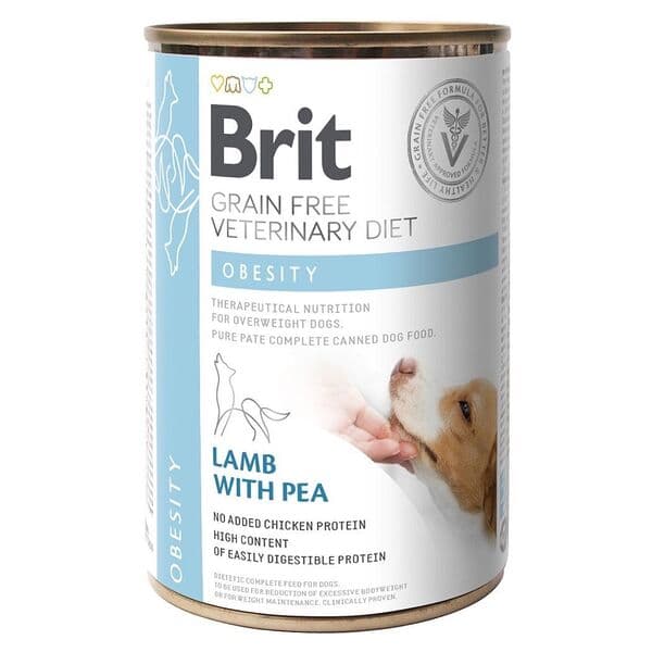 Brit Veterinary Diet Obesity — բուժիչ թաց կեր ավելորդ քաշ ունեցող շների համար՝ գառան մսով և ոլոռով