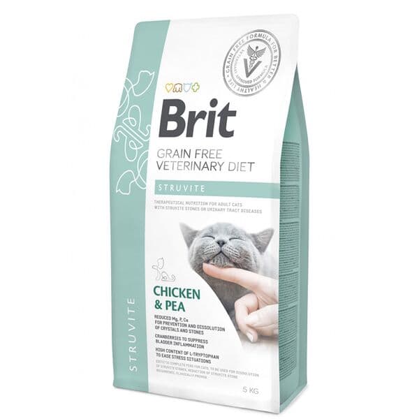 Brit Veterinary Diet Struvite — բուժիչ չոր կեր կատուների համար՝ միզաքարային հիվանդության դեպքում, հավով և ոլոռով