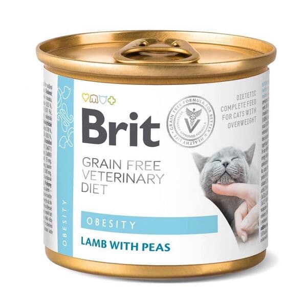 Brit Veterinary Diet Obesity — բուժիչ թաց կեր ավելորդ քաշ ունեցող կատուների համար՝ գառան մսով և ոլոռով