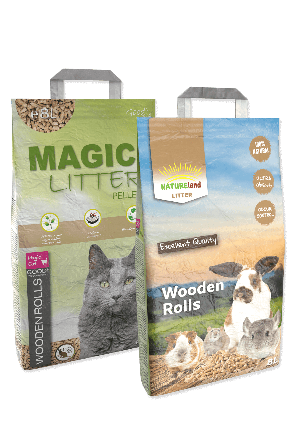 Magic litters wooden rolls