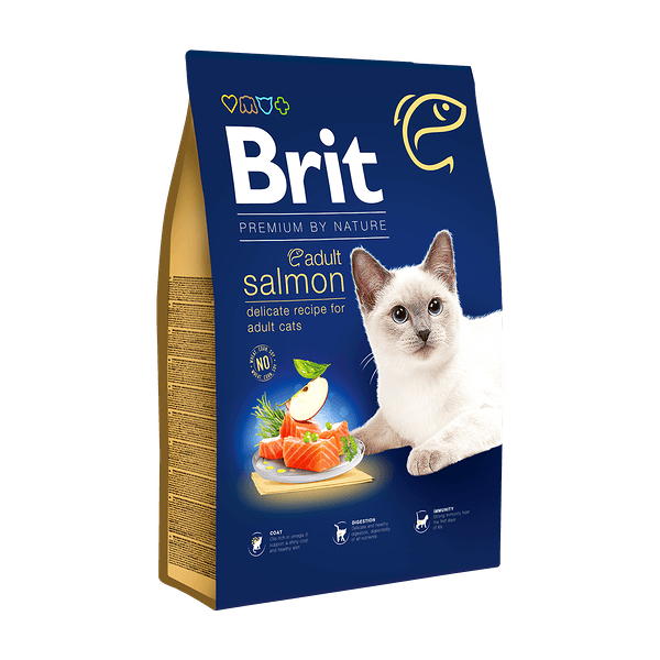 Brit Premium by Nature չոր կեր չափահաս կատուների համար՝ սաղմոնով