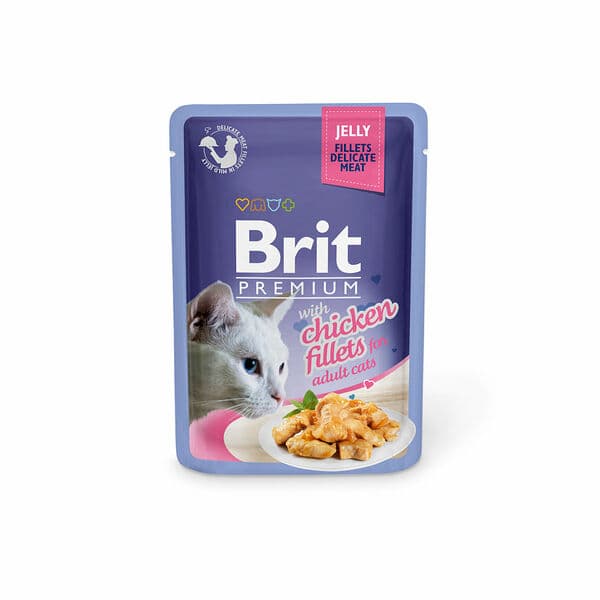 Brit Premium by Nature թաց կեր չափահաս կատուների համար՝ ֆիլե հավի մսով ժելեի մեջ
