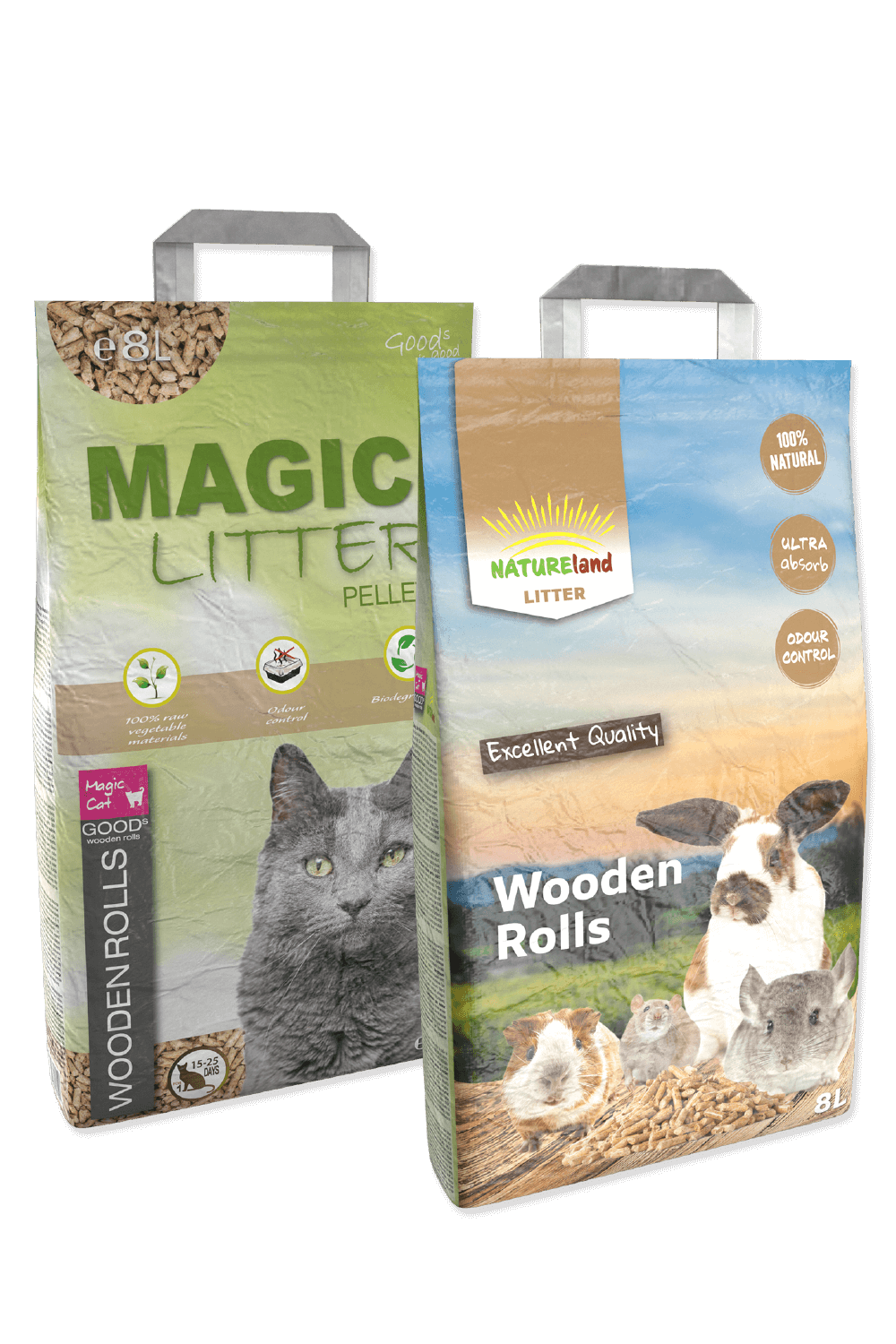 Magic litters wooden rolls