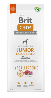Brit Care Dog Hypoallergenic Junior Large Breed Hypoallergenic complete food with lamb and rice for adult dogs of large breeds (over 25 kg).