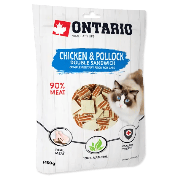Ontario  Лакомство с курицей и минтаем с двойным сэндвичем