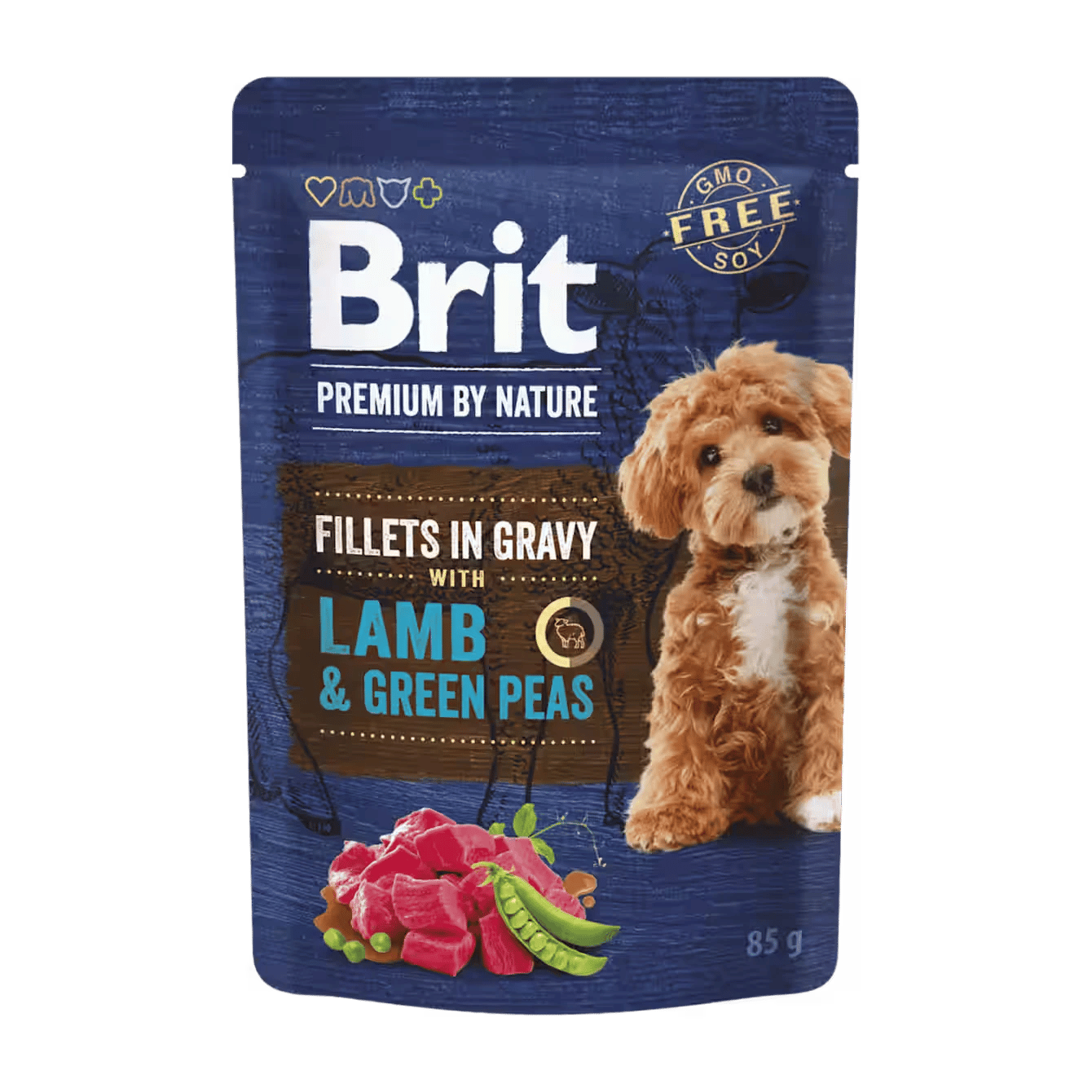 Brit Premium by Nature Dog Fillets in Gravy with Lamb & Green Peas