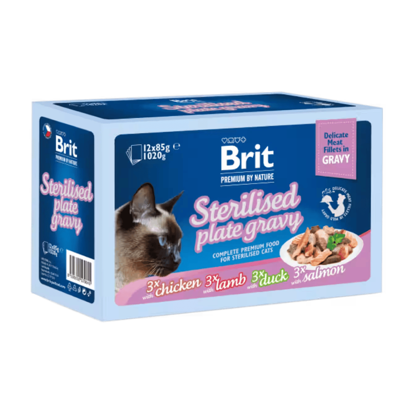 BritPremium Cat Delicate Fillets in Gravy Family Plate Sterilised