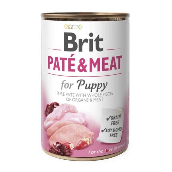 Brit Paté & Meat wet food for puppies, chicken & turkey