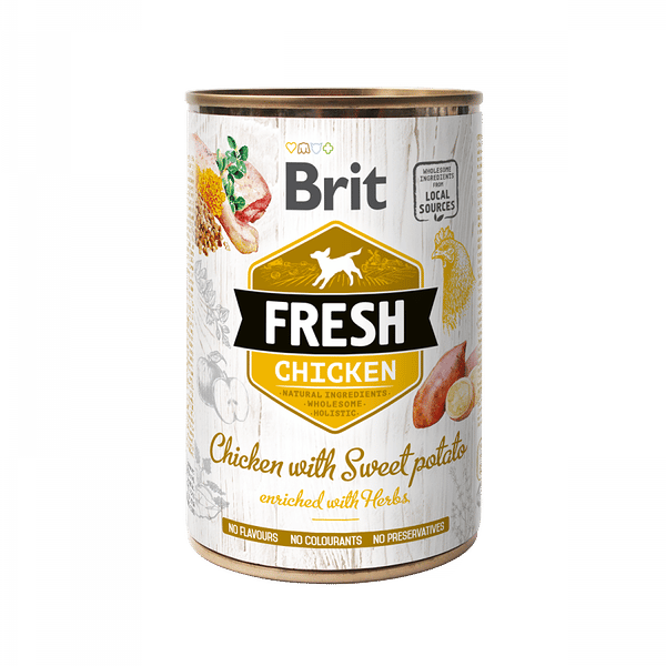 Brit Fresh թաց կեր շների համար՝ հավով և քաղցր կարտոֆիլով
