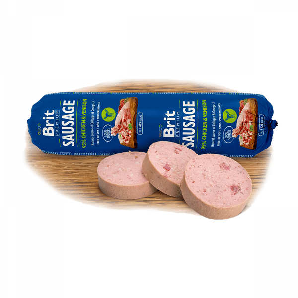 Brit sausage for dogs, chicken & venison