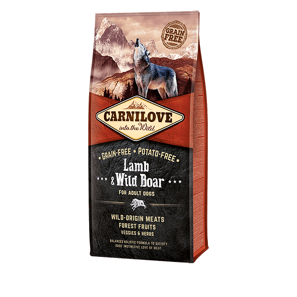 Carnilove dry food for adult dogs, lamb & wild boar