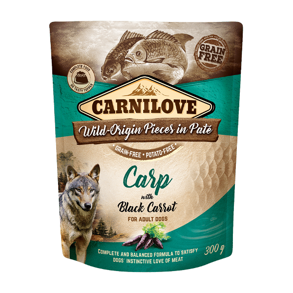 Carnilove wet food for adult dogs, carp & black carrot