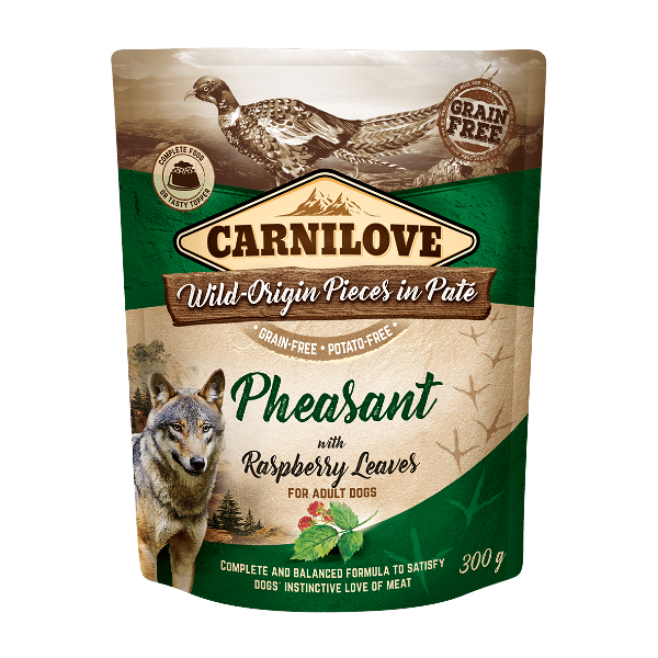 Carnilove wet food for adult dogs, pheasant & raspberry leaves