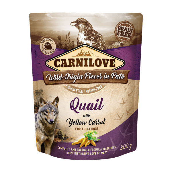 Carnilove wet food for adult dogs, quail & yellow carrot