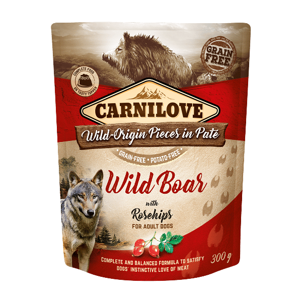 Carnilove wet food for adult dogs, wild boar & rosehips
