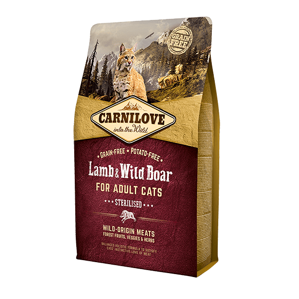 Carnilove dry food for sterilised cats, lamb & wild boar
