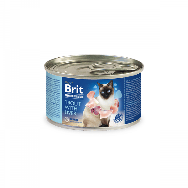 Brit Premium by Nature pâté for adult cats, trout & liver