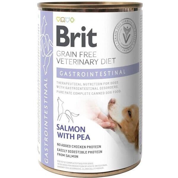 Brit Veterinary Diet Gastrointestinal — բուժիչ թաց կեր շների համար՝ մարսողական խնդիրների դեպքում, սաղմոնով