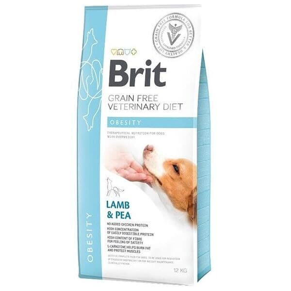 Brit Veterinary Diet Obesity — բուժիչ չոր կեր ավելորդ քաշ ունեցող շների համար՝ գառան մսով և ոլոռով