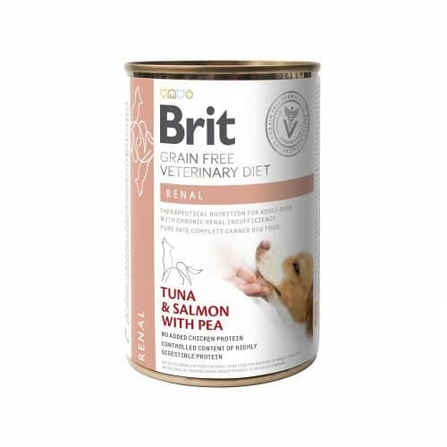 Brit Veterinary Diet Renal — բուժիչ թաց կեր շների համար՝ երիկամների խնդիրների դեպքում, թյունոսով և սաղմոնով