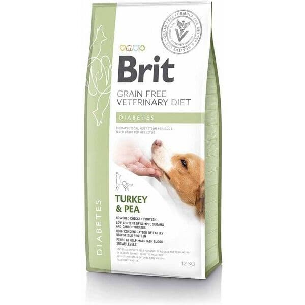 Brit Veterinary Diet Diabetes — բուժիչ չոր կեր շների համար՝ դիաբետի դեպքում, հնդկահավով և ոլոռով