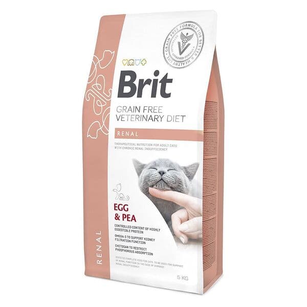 Brit Veterinary Diet Renal veterinary dry food for cats with kidney disease, egg & pea