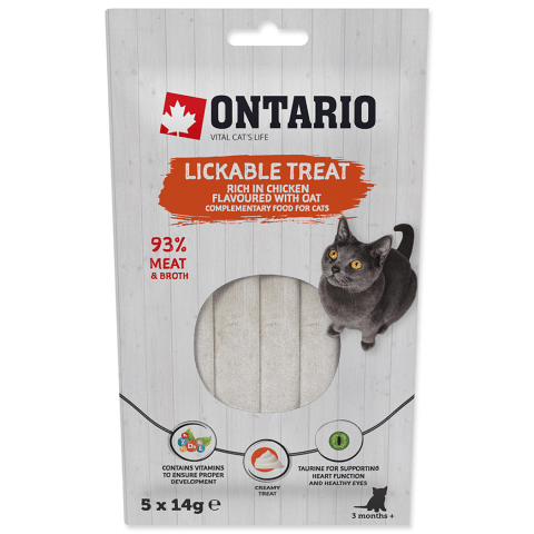 Ontario кремовый снек для кошек, с курицей и овсом