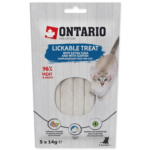 Ontario lickable treat for cats, tuna & cod