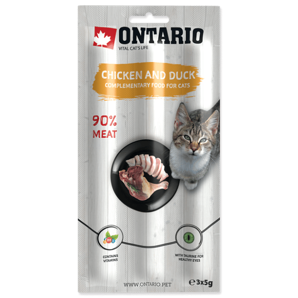 Ontario палочки для кошек, с курицей и уткой