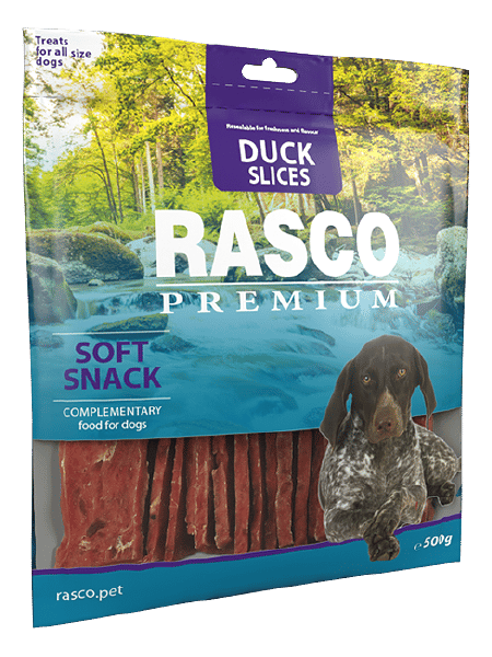 Rasco soft snack for dogs: duck slices