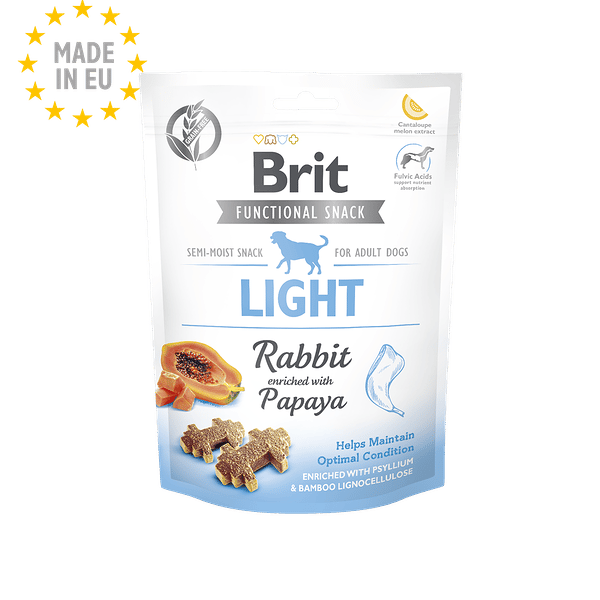 Brit Care Functional Snack Light semi-moist treats for adult dogs, rabbit & papaya